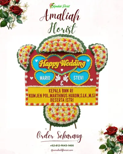 Karangan Papan Bunga Pernikahan di Nogosari